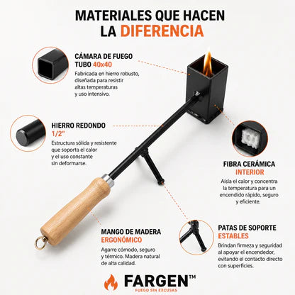 🔥 FARGEN™ Encendedor de Brasas | Prendé el fuego en minutos.